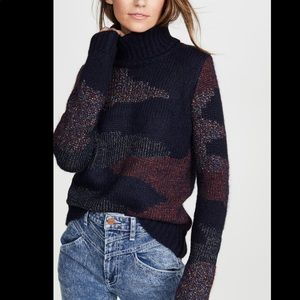 NEW $550 Veronica Beard Naledi Intarsia Camo Pattern Knit Sweater, SOLD OUT